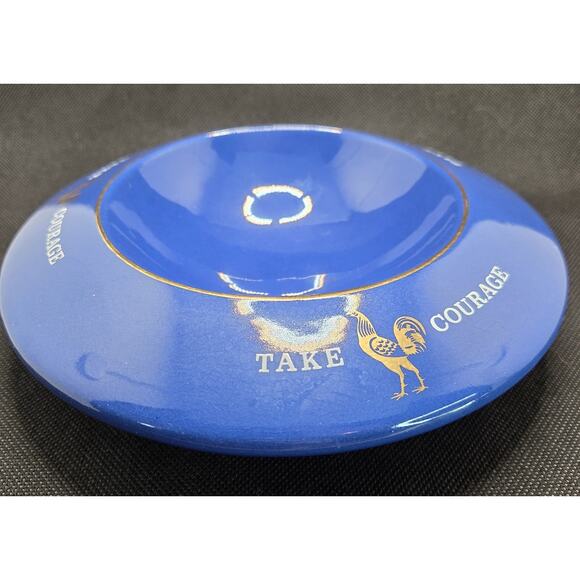 VINTAGE TOBACCIANA BREWERIANA Ceramic Ashtray Take Courage (Bitter Beer) 1960s - Picture 3 of 6